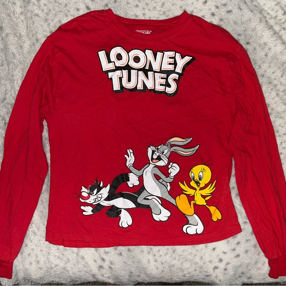 Warner Bros. Red Looney Tunes Long Sleeve Tee
